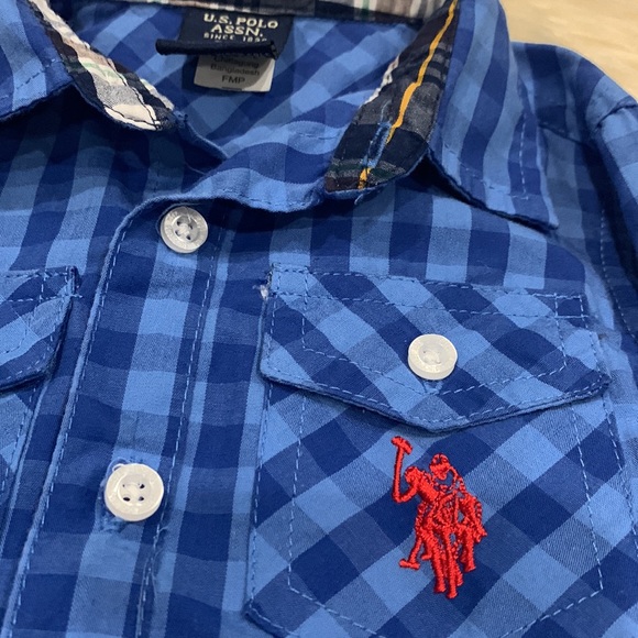 U.S. Polo Assn. 24M Blue Striped Button-Down Dress Shirt - Picture 3 of 7